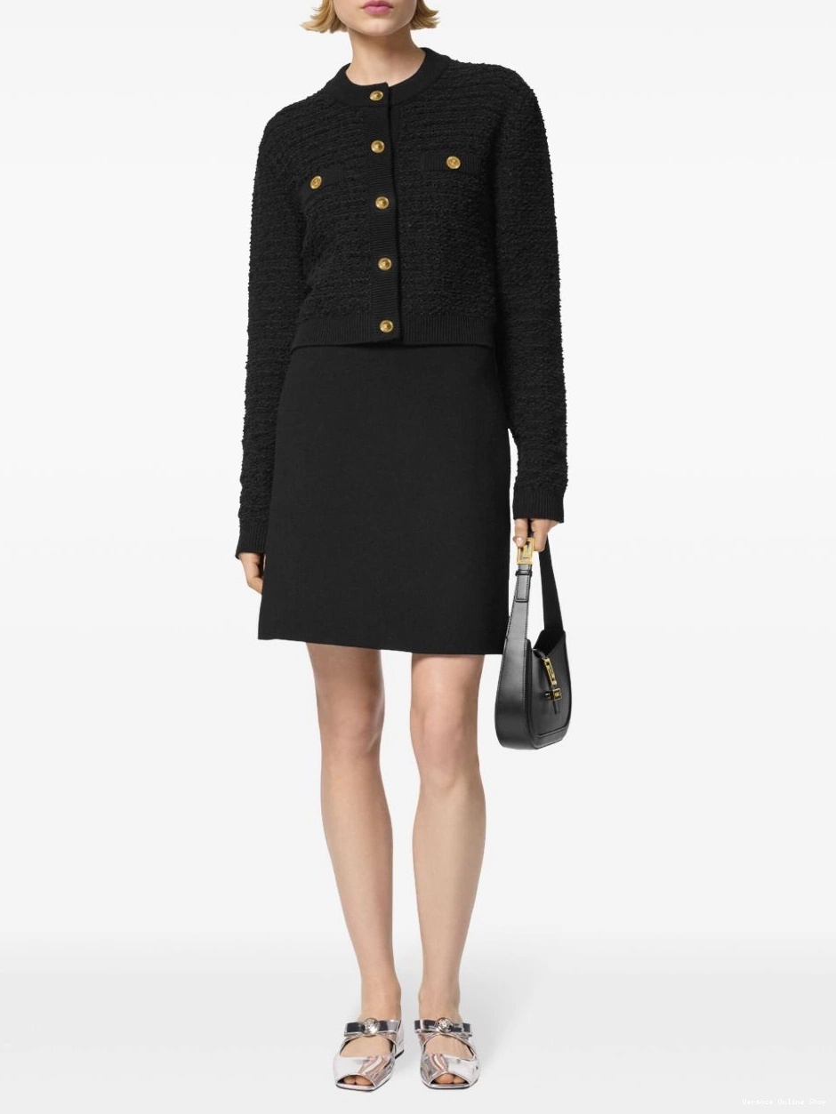 Affordable boucle jacket Versace tweed Women 0809